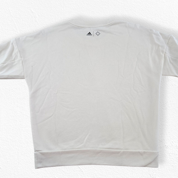 Adidas Wanderlust Cream Crewneck Sweatshirt Minimalist Pullover Unisex Size M/L - Picture 8 of 9